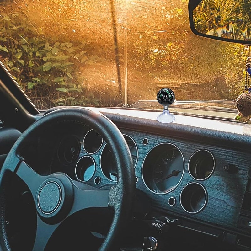 Green 38mm Car Compass Ball With Suction Cup For Dashboard Vehicles And Boats - Image 5